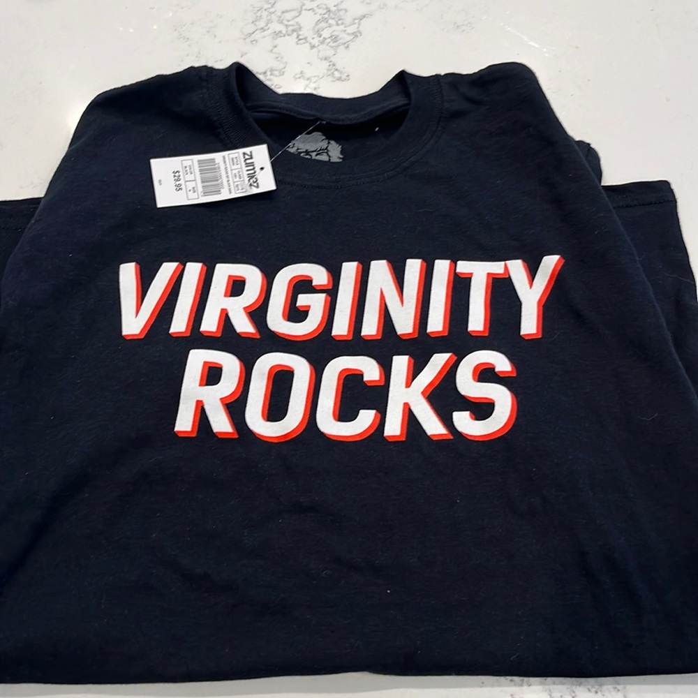 Virginity rocks t-shirt new with the tag still on it medium adult black